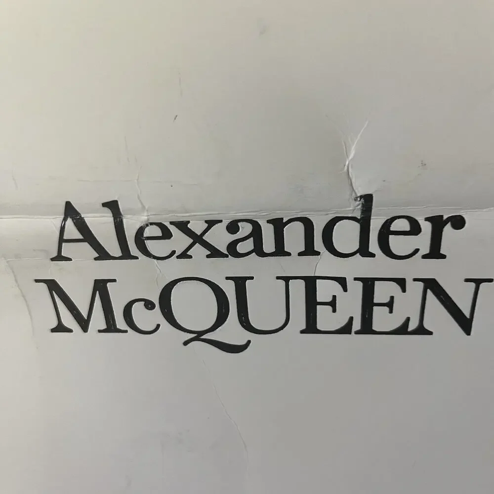 Alexander McQUEEN Designer Medium Cream Paper Gift Bag Shopping Tote Red Ribbon